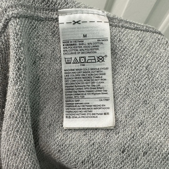 Gap Women’s Size Medium Gray Hooded Full Zipper Long Sleeve Jacket - Picture 8 of 8